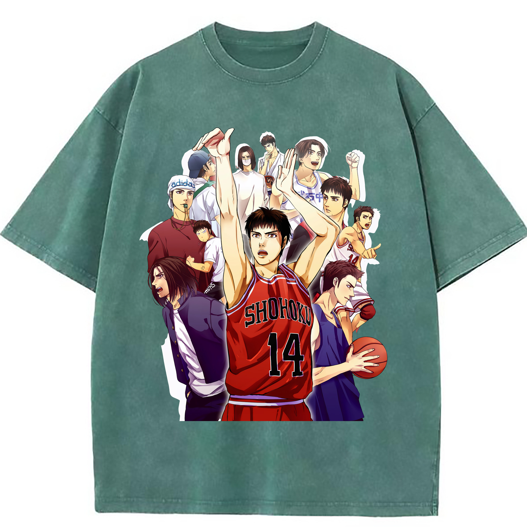 （画像用） SLAM DUNK／スラムダンク 綿100% ヴィンテージ風 半袖Tシャツ（フロントプリント）
